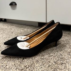 Black suede jcrew kitten heel